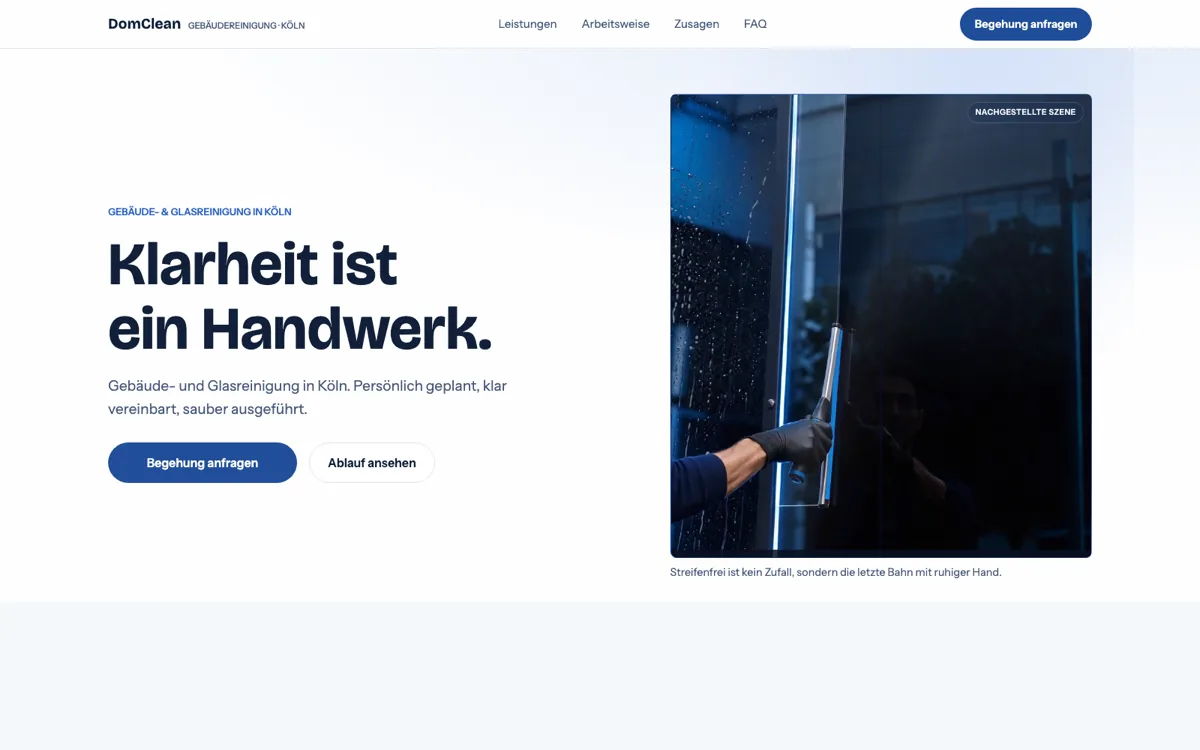 DomClean Website Vorschau