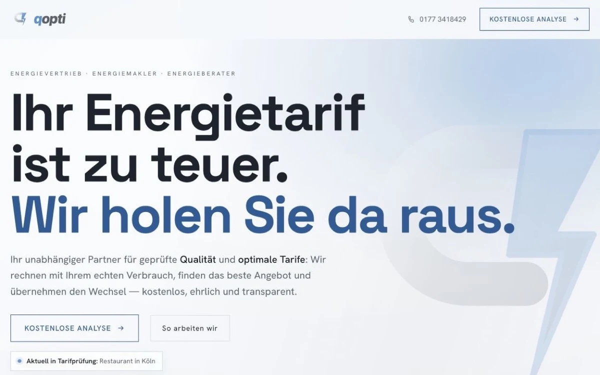 Qopti Website Vorschau